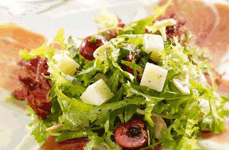 Serrano ham and manchego salad